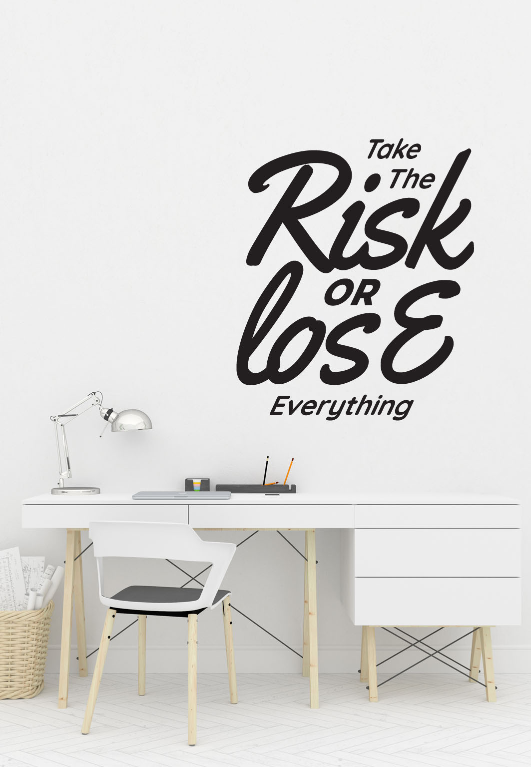 מדבקת קיר - Take the Risk or lose everything