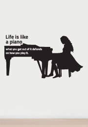 מדבקת קיר - Life is like a piano