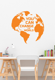 מדבקת קיר - YOU CAN CHANGE THE WORLD