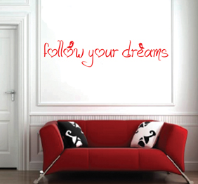 מדבקת קיר - follow your dreams-2