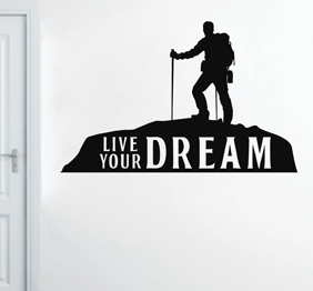 מדבקת קיר - מטפס הרים - Live your dream