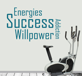 מדבקת קיר לחדר כושר  - משפט השראה - Energies Success