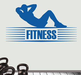 מדבקת קיר לחדר כושר - fitness תרגילי בטן