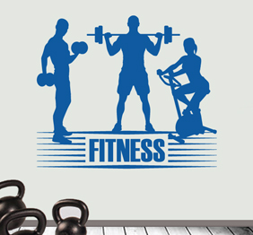 מדבקת קיר לחדר כושר - fitness ומתעמלים