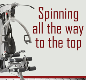 מדבקת קיר לחדר כושר  - Spinning all the way to the top
