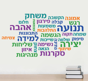 מדבקת קיר - תפזורת מילים 10