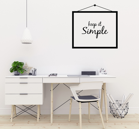 מדבקת קיר : מסגרת - keep is simple