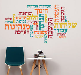 מדבקת קיר - מילים בתפזורת 16