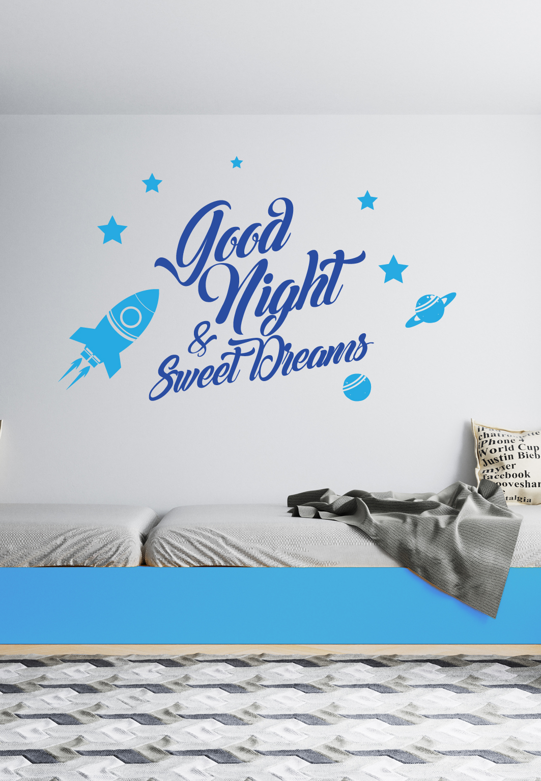 מדבקת קיר - good night & sweet dreams