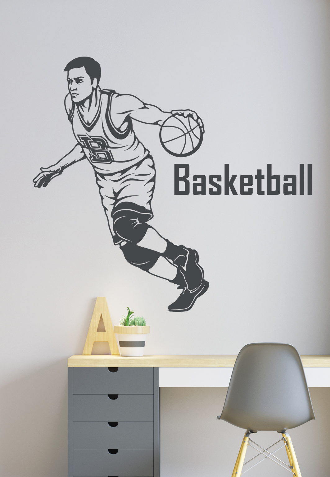 מדבקת קיר - שחקן כדורסל תוקף - 2020
