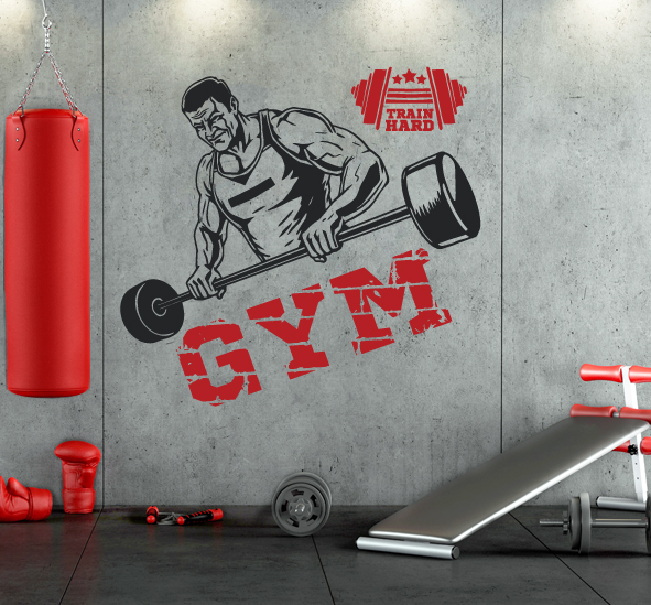 מדבקת קיר - מתעמל מרים משקולת GYM