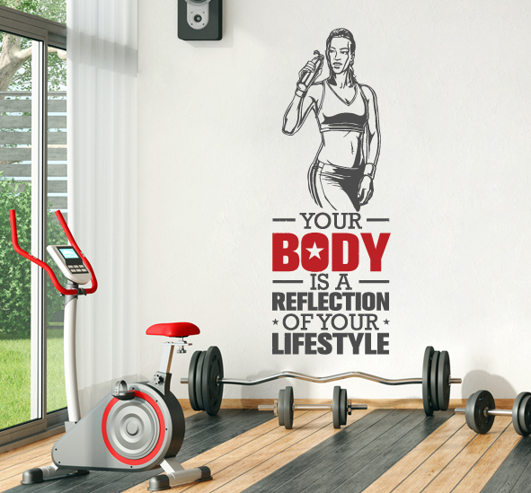 מדבקת קיר - YOUR BODY IS A REFLECTION OF YOUR LIFESTYLE