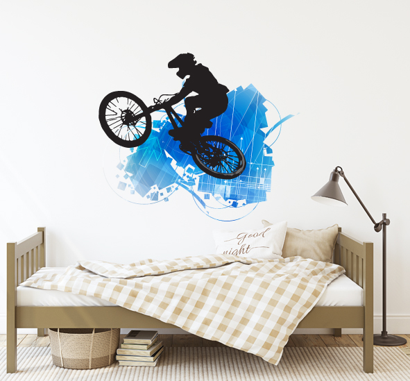 מדבקת קיר - הדפסת טפט וניל - BMX דגם 1
