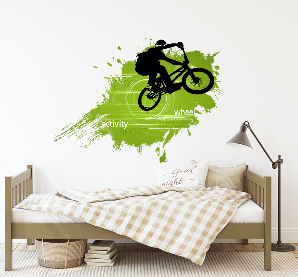 מדבקת קיר - הדפסת טפט וניל - BMX דגם 3