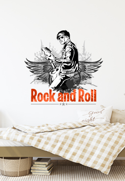 מדבקת קיר - הדפסת טפט וניל - Rock and Roll
