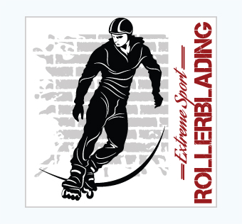 מדבקת קיר - פוסטר וניל - רולרבליידס - EXTREME SPORT ROLLERBLADING - 1