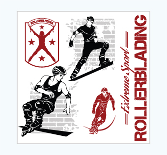 מדבקת קיר - פוסטר וניל - רולרבליידס - EXTREME SPORT ROLLERBLADING - 8