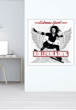 מדבקת קיר - פוסטר וניל - רולרבליידס - EXTREME SPORT ROLLERBLADING - 9