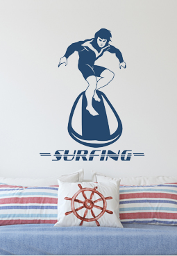 מדבקת קיר גולש - SURFING - 1