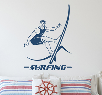 מדבקת קיר גולש - SURFING - 3