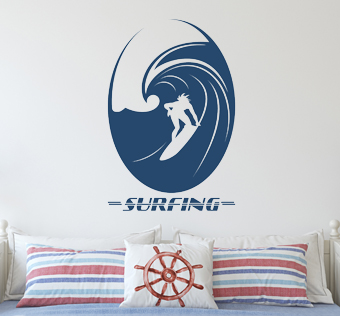 מדבקת קיר גולש - SURFING - 4