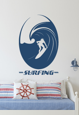מדבקת קיר גולש - SURFING - 4