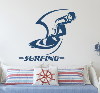 מדבקת קיר גולשת - SURFING - 1