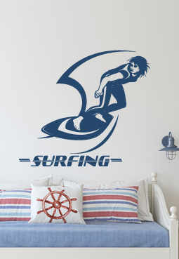 מדבקת קיר גולשת - SURFING - 1