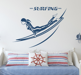 מדבקת קיר גולשת - SURFING - 2