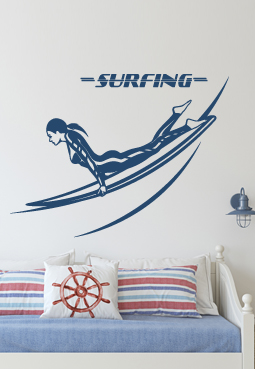 מדבקת קיר גולשת - SURFING - 2