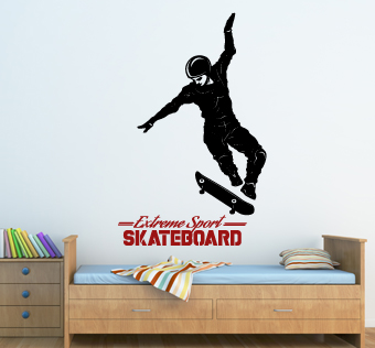 מדבקת קיר - גולש סקייטבורד - דגם 1 - SKATEBOARD