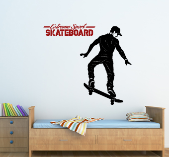 מדבקת קיר - גולש סקייטבורד - דגם 3 - SKATEBOARD