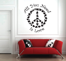 מדבקת קיר - all you need is love