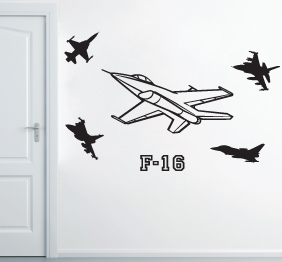 מדבקות קיר - מטוס f-16