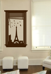 מדבקת קיר - חלון לפריז