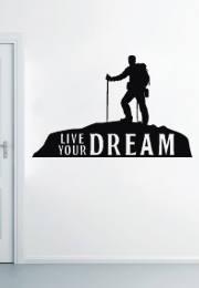 מדבקת קיר - מטפס הרים - Live your dream