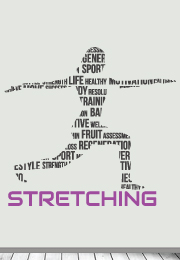 מדבקת קיר - Stretching ומתעמלת בטיפוגרפיה