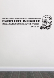 מדבקת קיר : Imagaination - אלברט איינשטיין