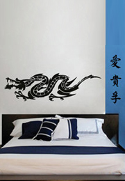 מדבקת קיר - דרקון סיני / יפני בראש המיטה
