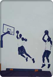 מדבקת קיר - שחקני כדורסל