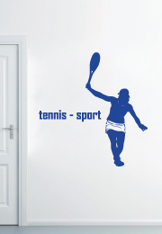 מדבקת קיר - שחקנית טניס בתנועה