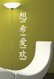 מדבקת קיר - מילים בסינית 1